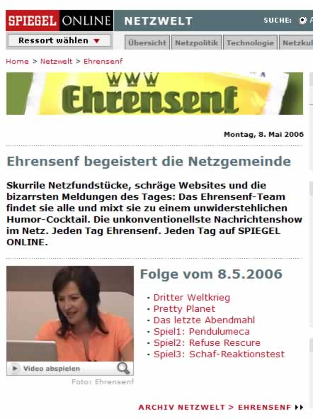 Ehrensenf bei Spiegel Online - die Zweite