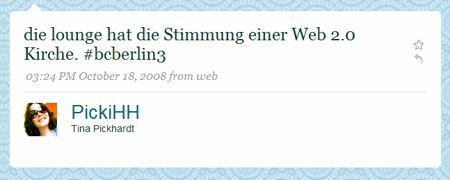 Die Lounge hat die Stimmung einer Web 2.0-Kirche