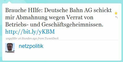 Brauche HIlfe: Deutsche Bahn AG schickt mir Abmahnung